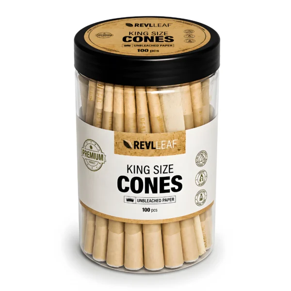 real-leaf-cones-king-size-unbleached-100er-dose-frontal.webp