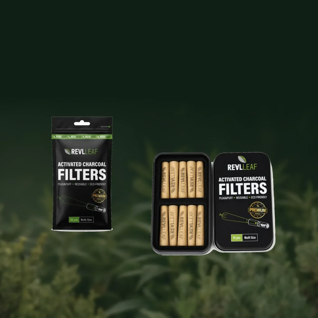 Real Leaf JOINTIP Aktivkohlefilter Packung und Metalldose