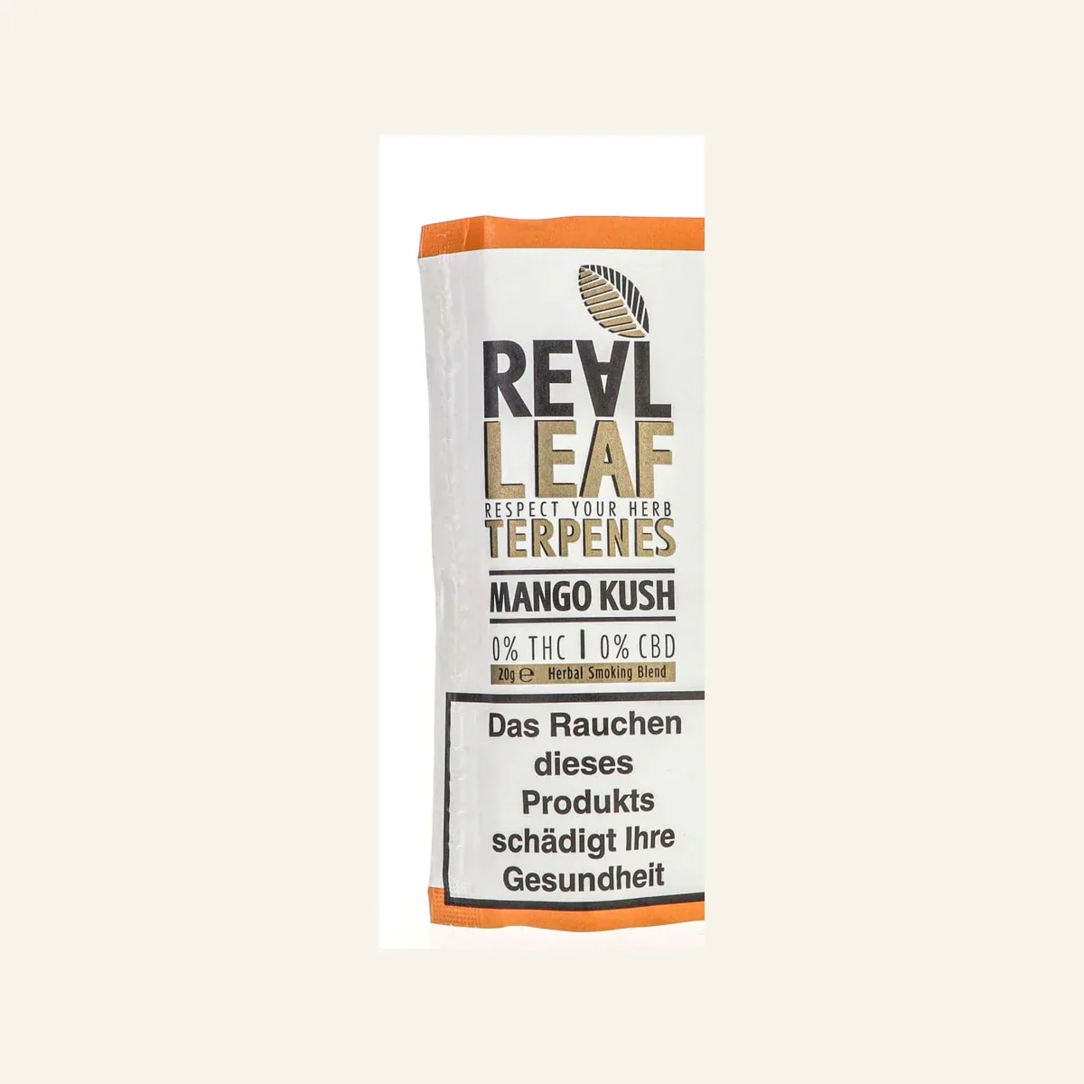 Real Leaf Terpenes Mango Kush Beutel in der Detailansicht